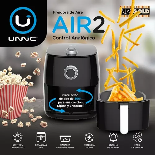 Freidora De Aire Sin Aceite Electrica Unnic Air02 Regulador Temperatura 2,6  Litros Negra