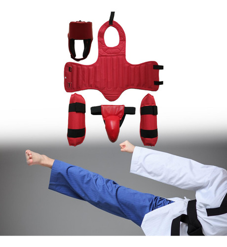 Equipo De Protección Para Boxeo, Conjunto De Equipo Rojo S