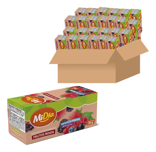 Aromatica Mi Dia 24 Cajas Frutos Rojos X20unds