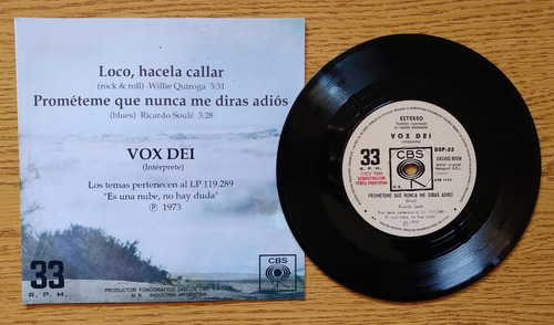 Simple Vox Dei Prométeme Que Nunca Me Diras Adiós Leer! (Usado)