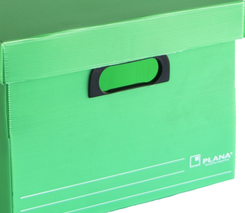 Caja Plástica Con Tapa 45.5 X 35.5 X 25.5 Verde Pack X 10
