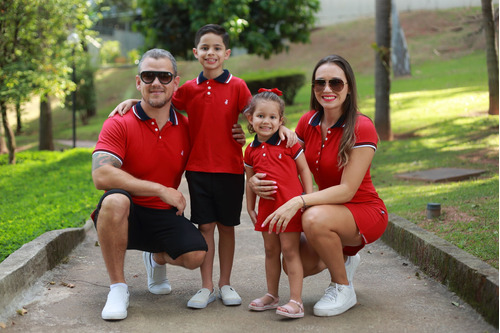 Kit Polos 4 Peças Vermelho Paixao