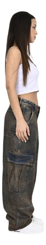 Jean Baggy Rígido Oxidado Premium Dama Diva