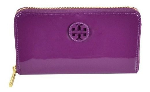 Tory Burch Patente Logotipo Apilado Zip Continental Monedero