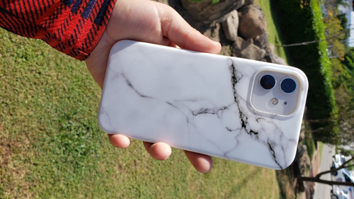 Funda Mármol Color Blanco Y Rosa Para iPhone