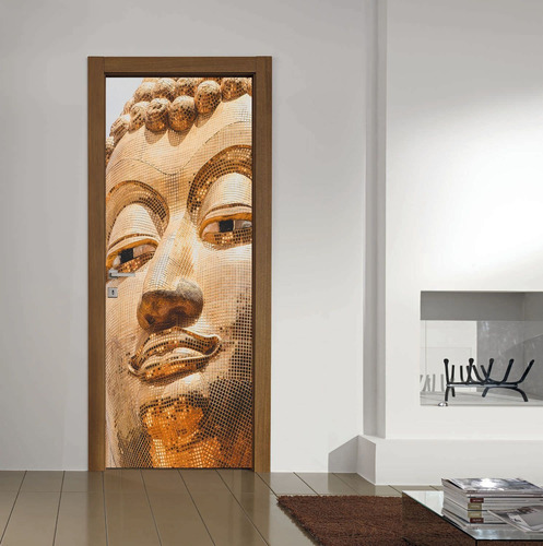 Vinilo Para Puerta Buda Deco Zen Dinastia Interior Vinil M11