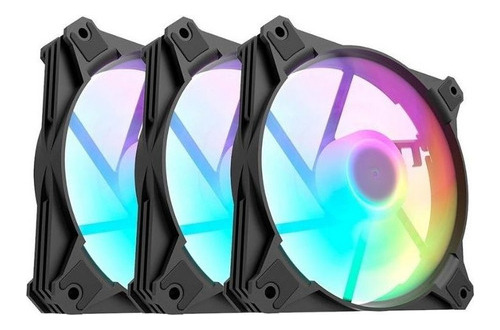 Kit Ventoinhas Motospeed Hyrax Hcl603 3in1 3x120mm Rgb Preto