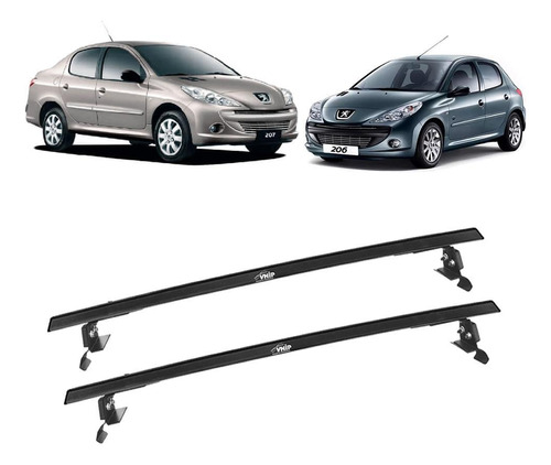 Rack Teto Bagageiro Aluminio Peugeot 206 4pts Passion 207