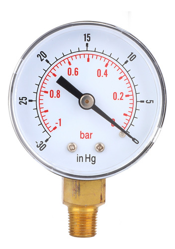 Medidor De Vácuo 1/8 Bspt -1-0 Bar -30-0 Polegadas Hg 50 Mm