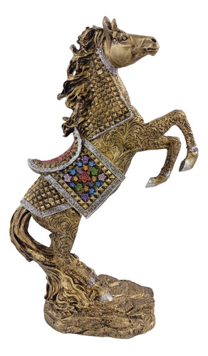 Escultura Decorativa Caballo Imperial 52cm Abundancia Poder