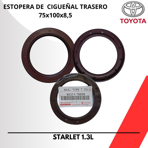 Estopera De Cigüeñal Trasero Toyota Starlet 1.3   75x100x8,5