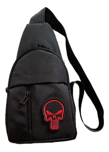 Bolso Punisher Cruzado Manos Libres Hombre Mochila