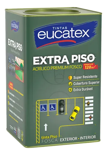 Tinta Eucatex Extra Piso Premium 18 Acabamento Fosco Cor Cinza | Lata 18 Litros