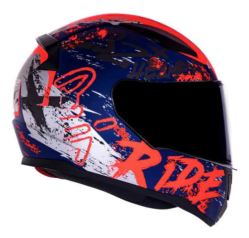 Capacete Ls2 Ff353 Rapid Naughty Azul Fosco Laranja Fluo