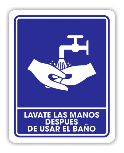 Señalamiento Lávate Las Manos Después De Usar El Baño 25x35