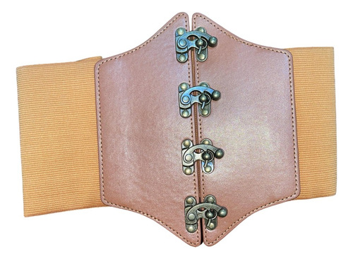 Cinturón De Corsé Fashion Con Detalles Metalizado Para Damas