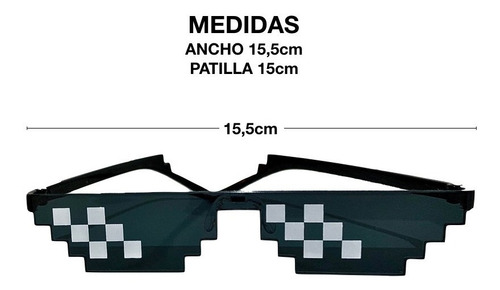 Imagen 2 de 10 de Anteojos De Sol Pixeladas Lente Pixel T D F W Meme Cotillon