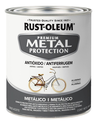 Imagen 1 de 1 de Pintura Rust Oleum Metal Protection Aluminio Brill 0,946 Lts