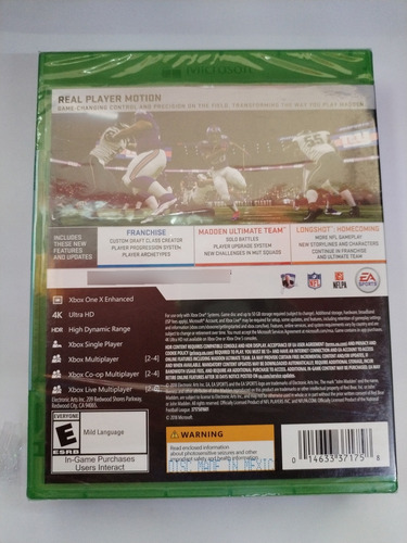 Madden Nfl 19 Para Xbox One Nuevo Sellado