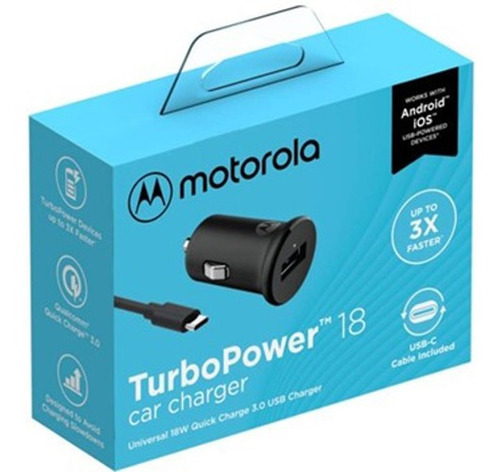 Cargador Motorola Tipo C Completo Turbo Power 18w Para Auto