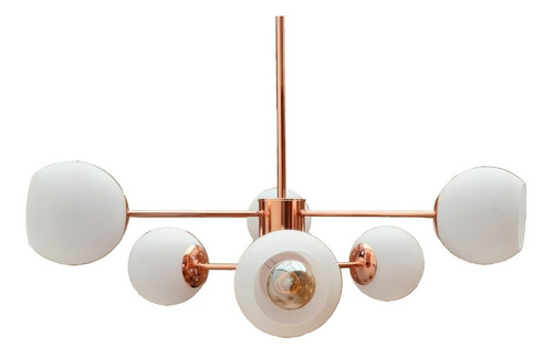 Imagen 3 de 9 de Lampara De Techo Decorativa Cobrizada 6 Brazos. Éxito Corp