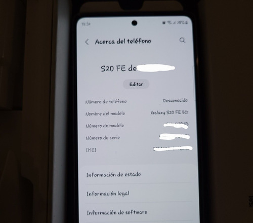 Samsung Galaxy S20 Fe 5g Vio 2022 (Usado)