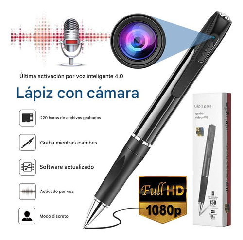 Cámara Espía De Pluma Full Hd 1080p Súper Escondida. Con Grabación Continua, Micrófono Sensible Y Almacenamiento Hasta 32gb. Batería Larga Duración, Fácil De Instalar: Ideal Para Vigilancia Doméstica