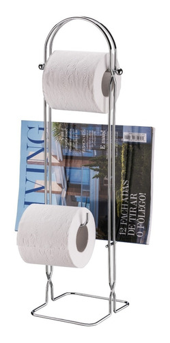 Suporte Porta Papel Higiênico Chão Revisteiro Banheiro Aço