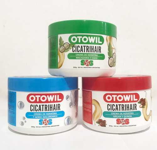 Imagen 7 de 8 de Baño De Crema Cicatrihair Keratina, Macadamia Y Coco X 250gr Otowil Cicatrihair Máscara Nutrición - 1 - Unidad - 1 - 250 g - 250 mL