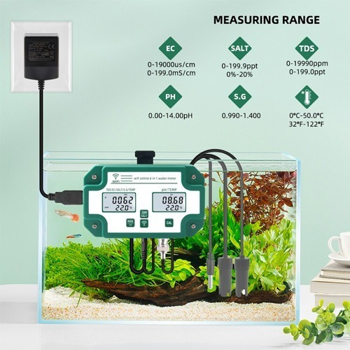 Phmetro 6en1 Salinometro Ph Ec Tds S.g Temp Monitor En Linea
