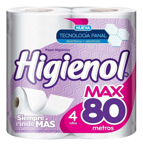 Papel Higienico Higienol Max 80 X 4 Unidades