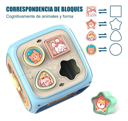 Cubo Didáctico 6 En 1 Para Niños Coordinación Y Motricidad