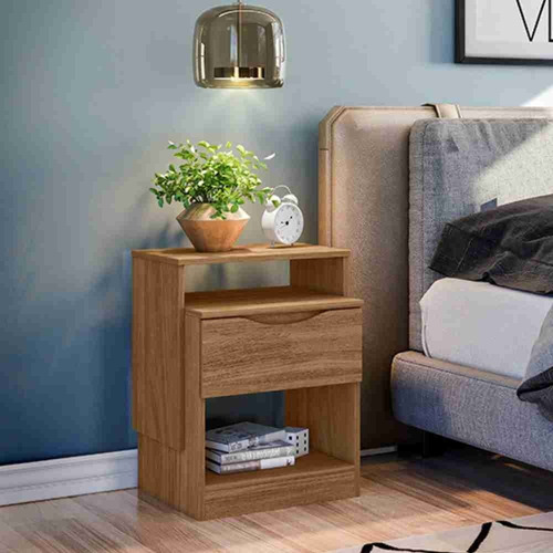 Mesa De Luz 1 Cajon - Altura Regulable Hasta 70 Cm - Berlim