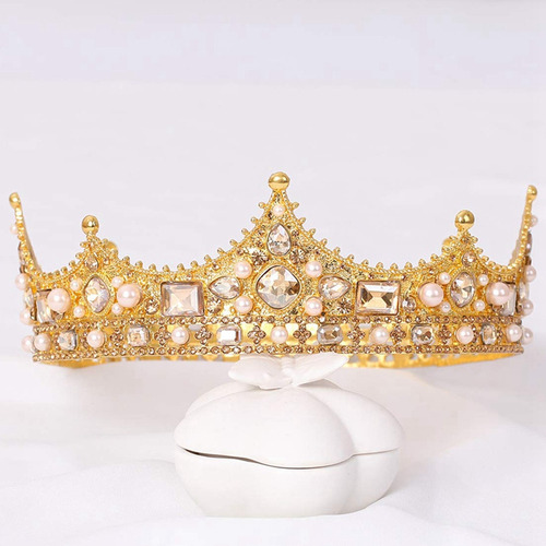 Tiara Barroca Con Diseño De King Crown Para Hombre, Accesori