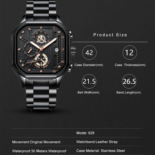 Relojes Luminosos De Cuarzo Inoxidable Ahuecados