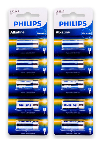 Imagem 1 de 6 de 10 Pilhas Bateria 23a 12v A23 Philips Controle Ppa Peccinin