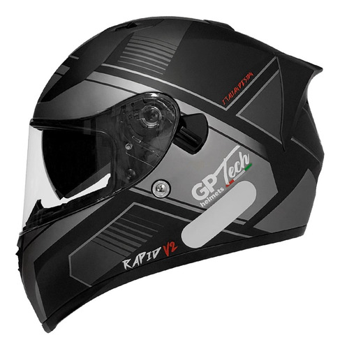 Capacete Gp Tech V128 Rapid V2 Titanium Sv Viseira Solar Fos