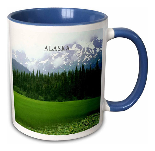 3drose Mug__6 Beautiful Moose Pass Alaska Taza Azul De Dos T