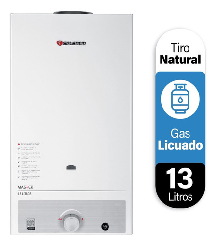 Calefont Gas Licuado 13 Litros Splendid Tiro Natural
