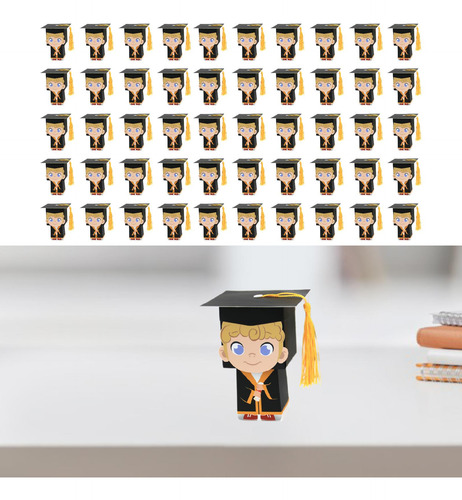 50 Uds. Cajas De Regalo Con Gorro De Graduación, Cajas ,