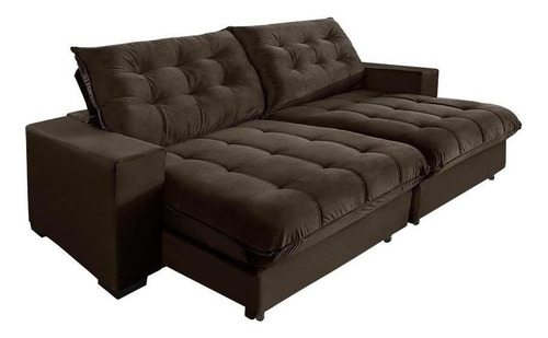 Sofá Califórnia Molas Ensacadas E Pillow Top 2,70 Café