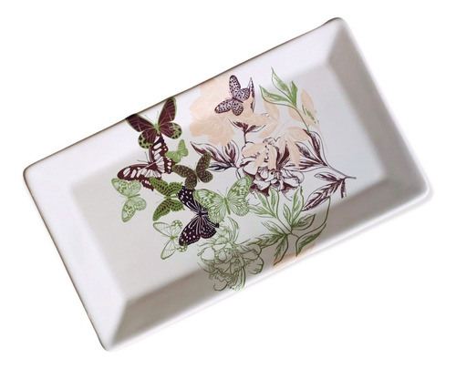 Bandeja Fuente Rectangular Ceramica (25x15cm) - Butterfly Ve