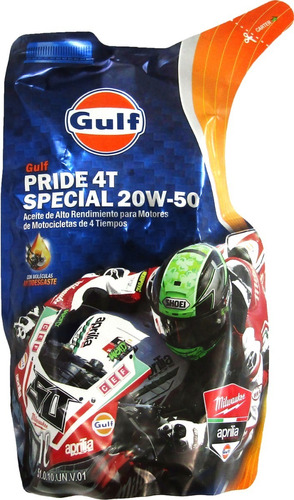 Aceite Gulf Pride 4t Special 20w50 1lt Doy Pack 