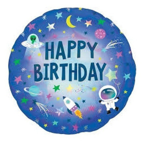 Imagen 4 de 5 de Combo Globos Cumple Espacial Astronauta Cohete Luna Estrella