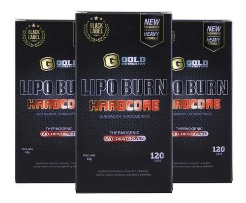 Lipoburn Gold Nutrition  Quemador De Grasa Natural Pack X 3