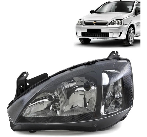 Farol Le Corsa Sedan E Montana 2008 Ate 2012 Mascara Negra C