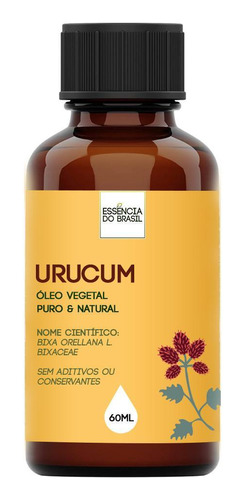 Óleo Vegetal De Urucum - 60ml Puro E Natural