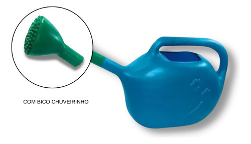 Regador De Plástico Com Bico Chuveirinho Cor Azul