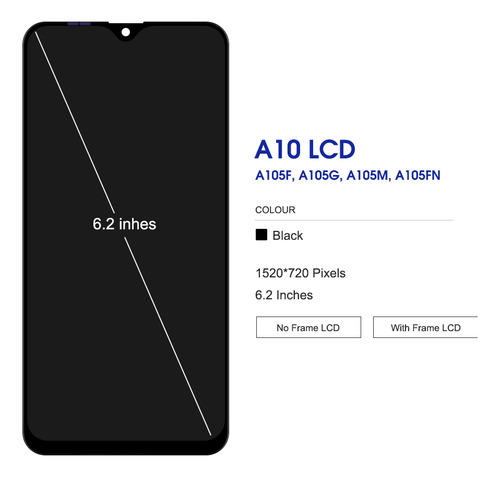 Compatible con Samsung SM-A105F pantalla táctil negra