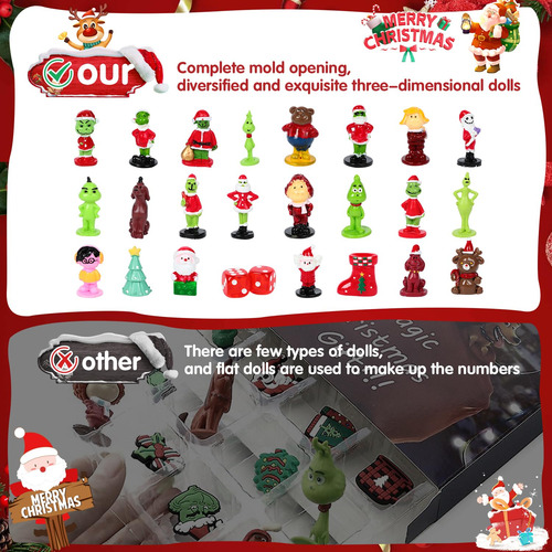 Calendario Adviento Navidad 2024 24 Figuras Elfo Mmg